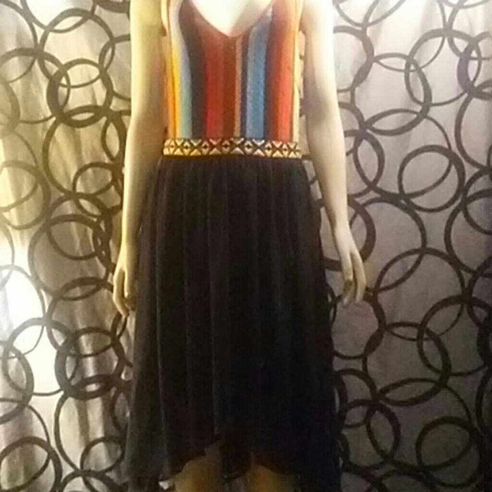 Hippie-Love Long V Neck Dress